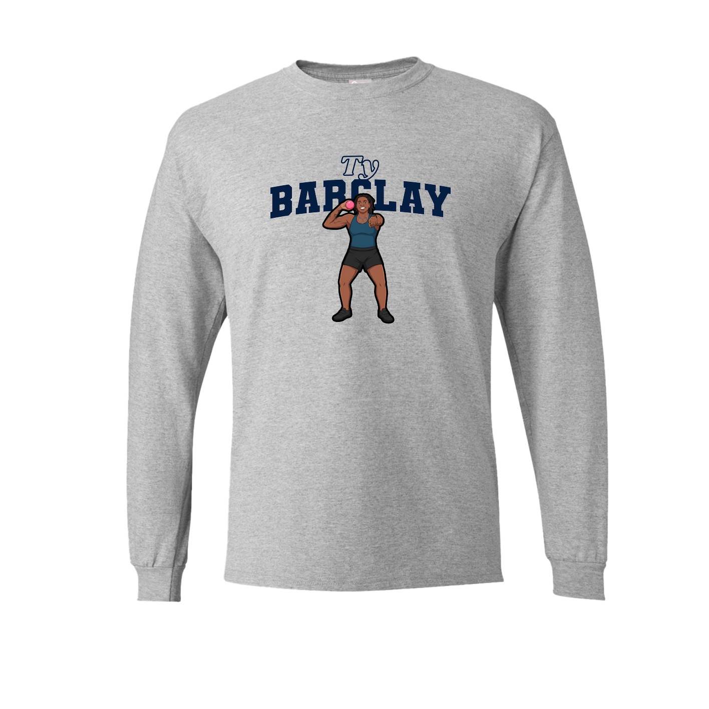 Long Sleeve Tee — Name Arch in Grey