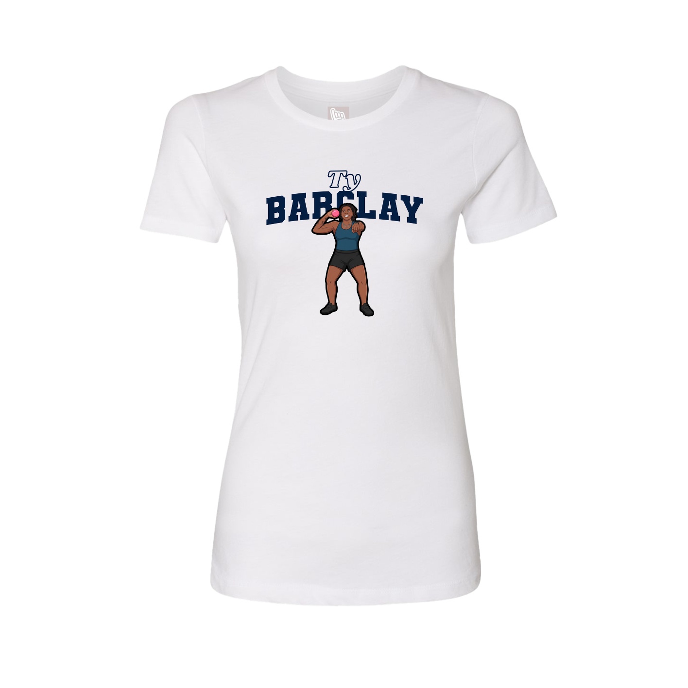 Womens Tee — Name Arch in White