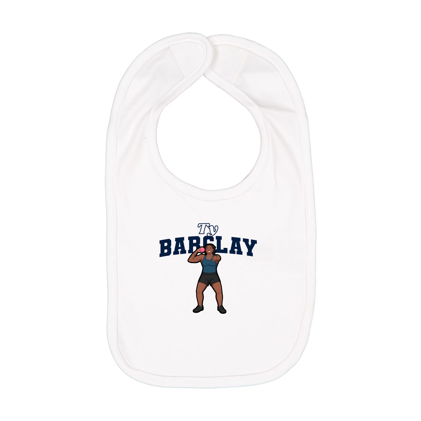 Infant Bib — Name Arch in White