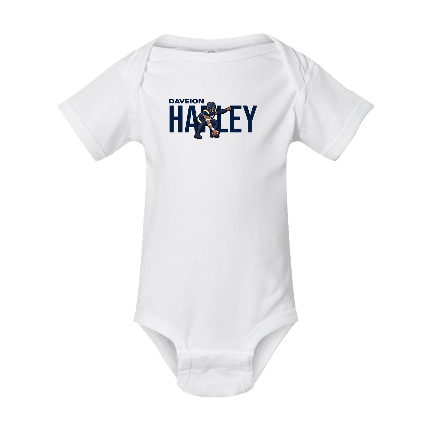 Baby Onesie — Player Name in White