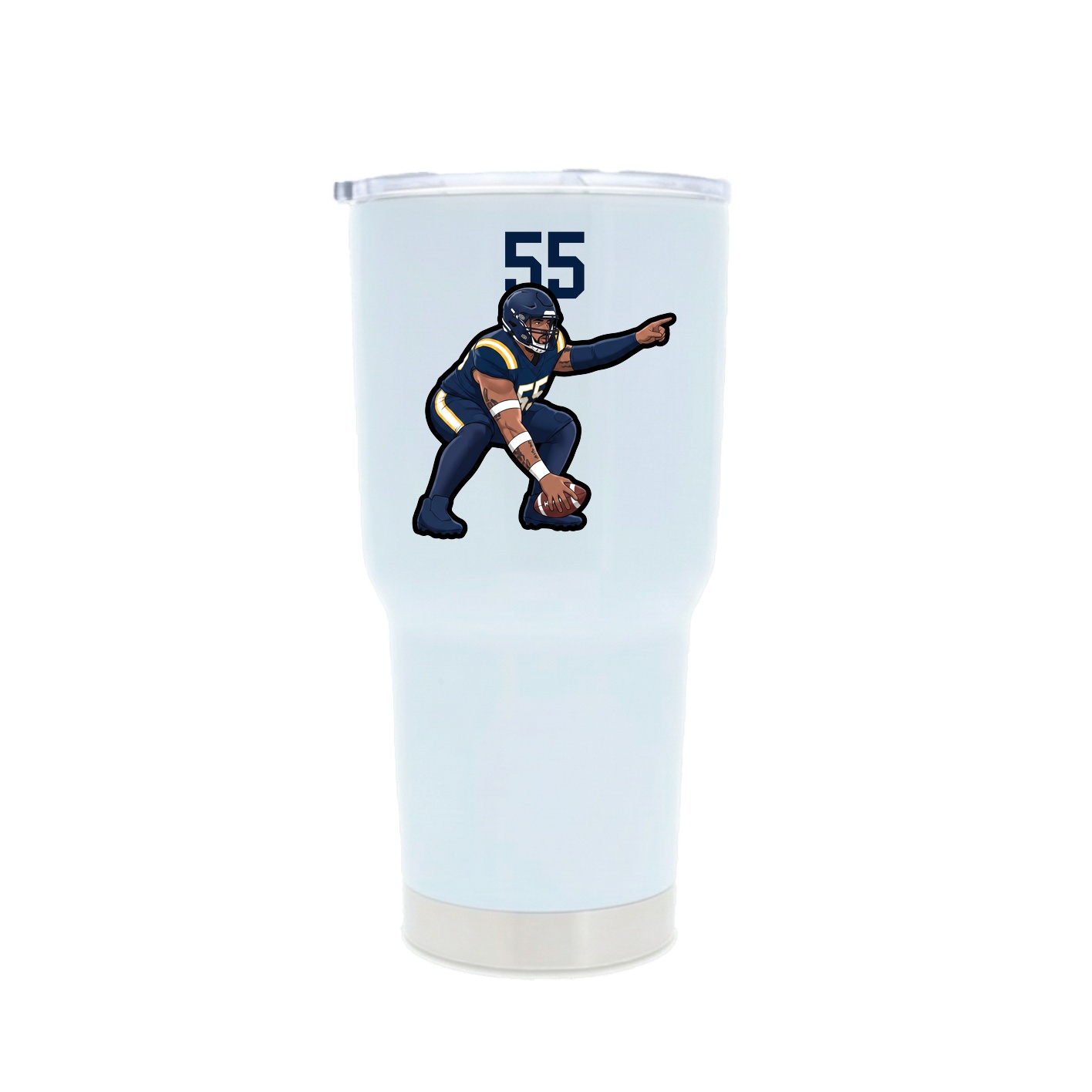 30oz Stainless Steel Tumbler — Number Top in White