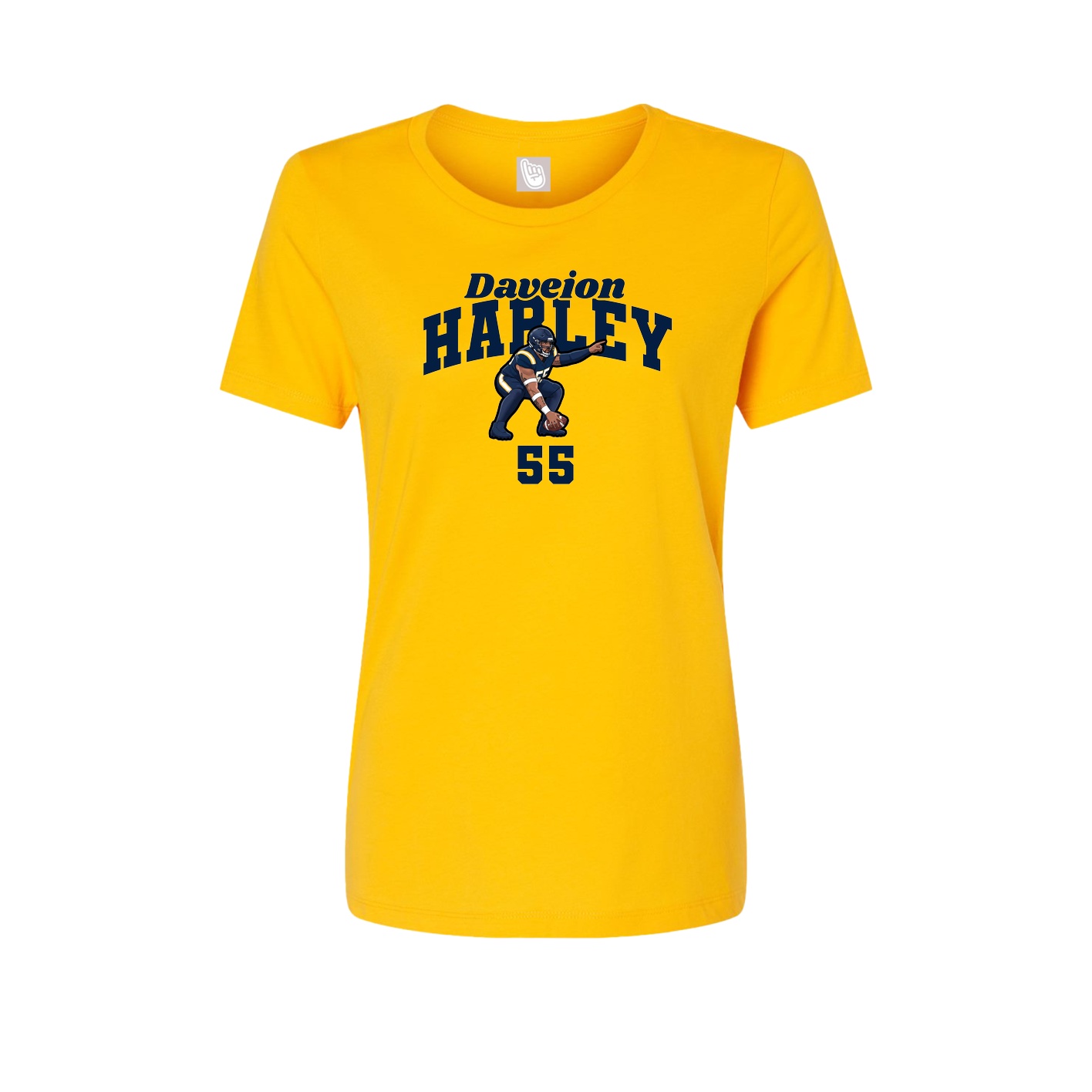Fitted Women's Tee — Signature Arch in Gold