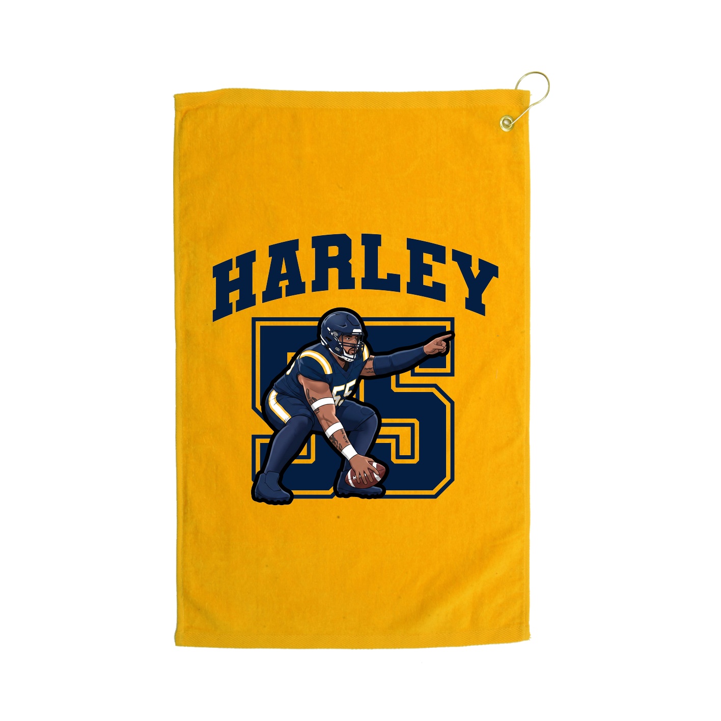 Golf Towel — Number in Gold