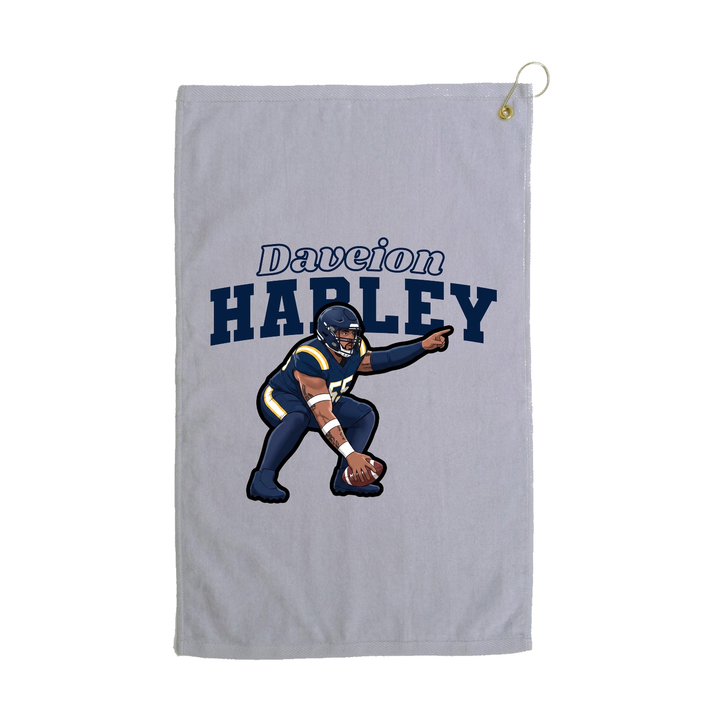 Golf Towel — Name Arch in Grey