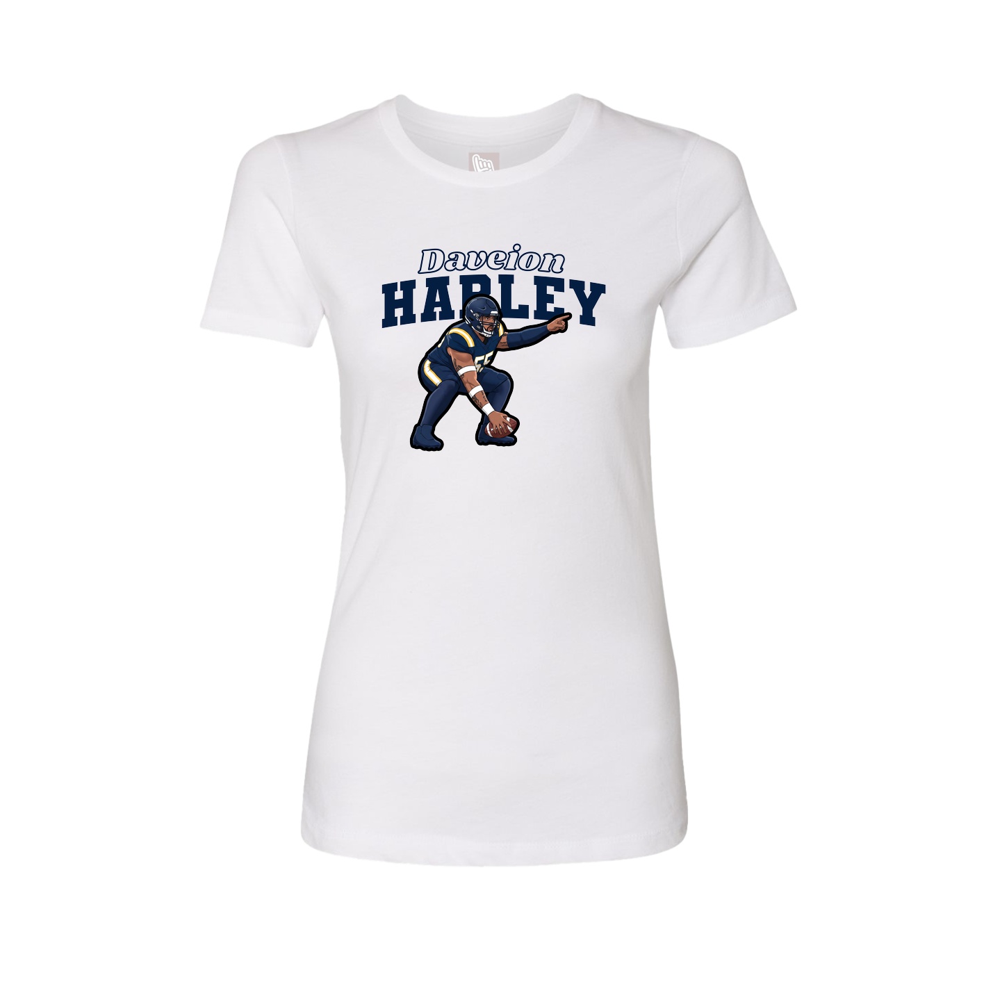 Fitted Women's Tee — Name Arch in White