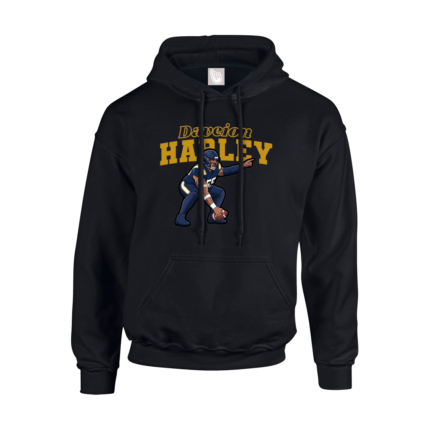 Youth Hoodie — Name Arch in Black
