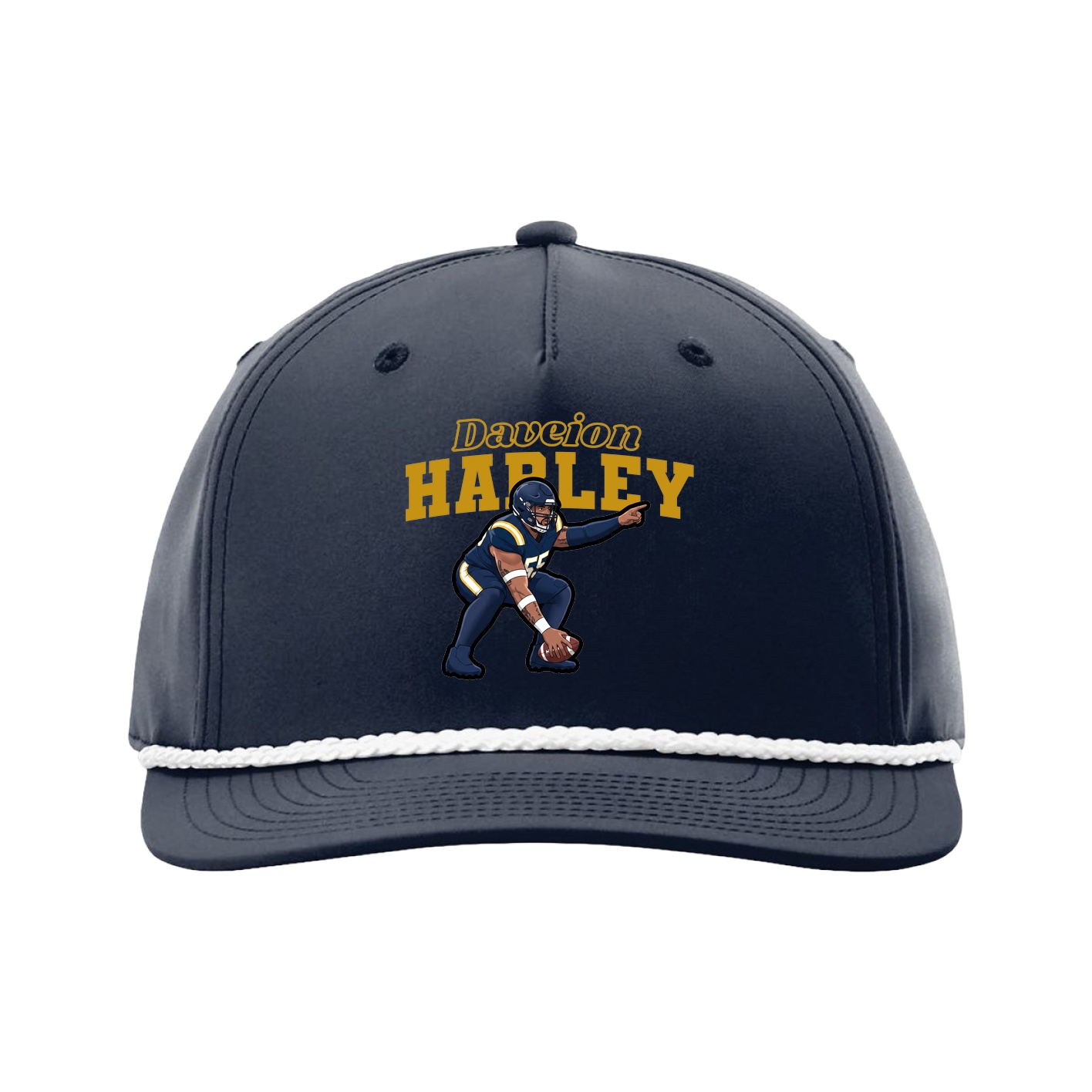Five-Panel Classic Rope Cap — Name Arch in Navy