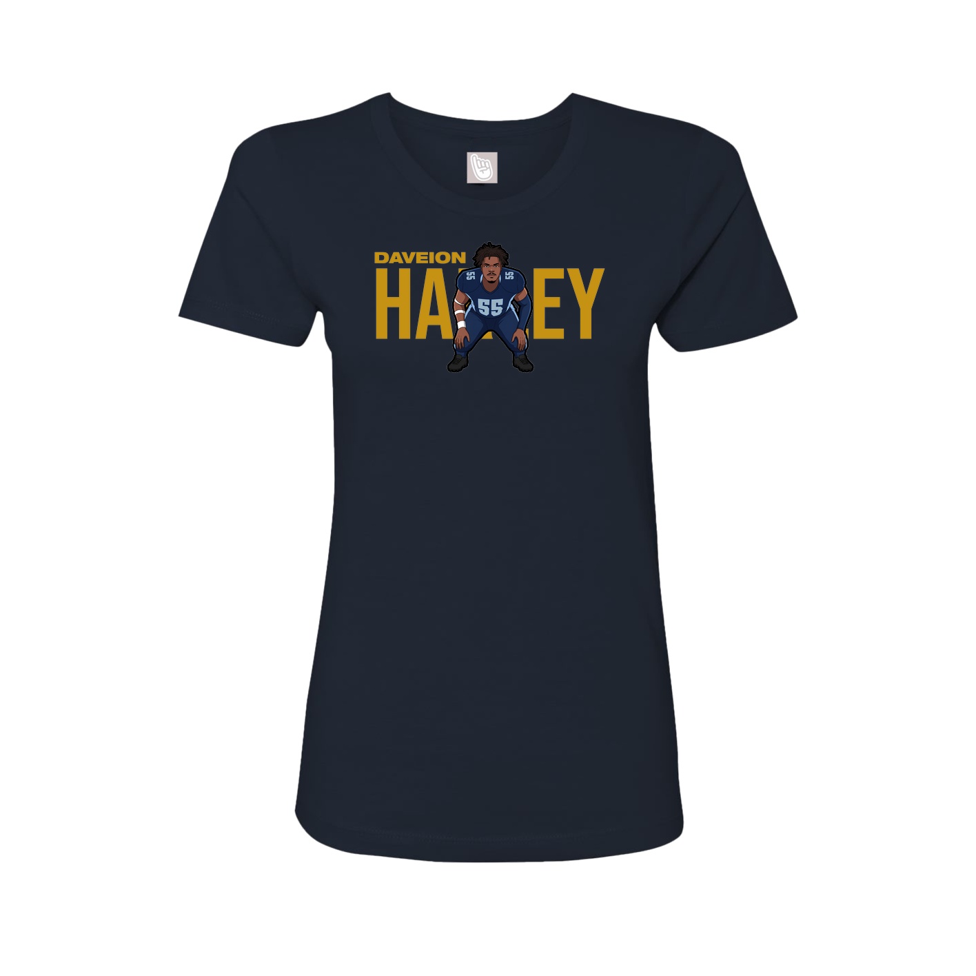 Fitted Women's Tee — Player Name in Navy