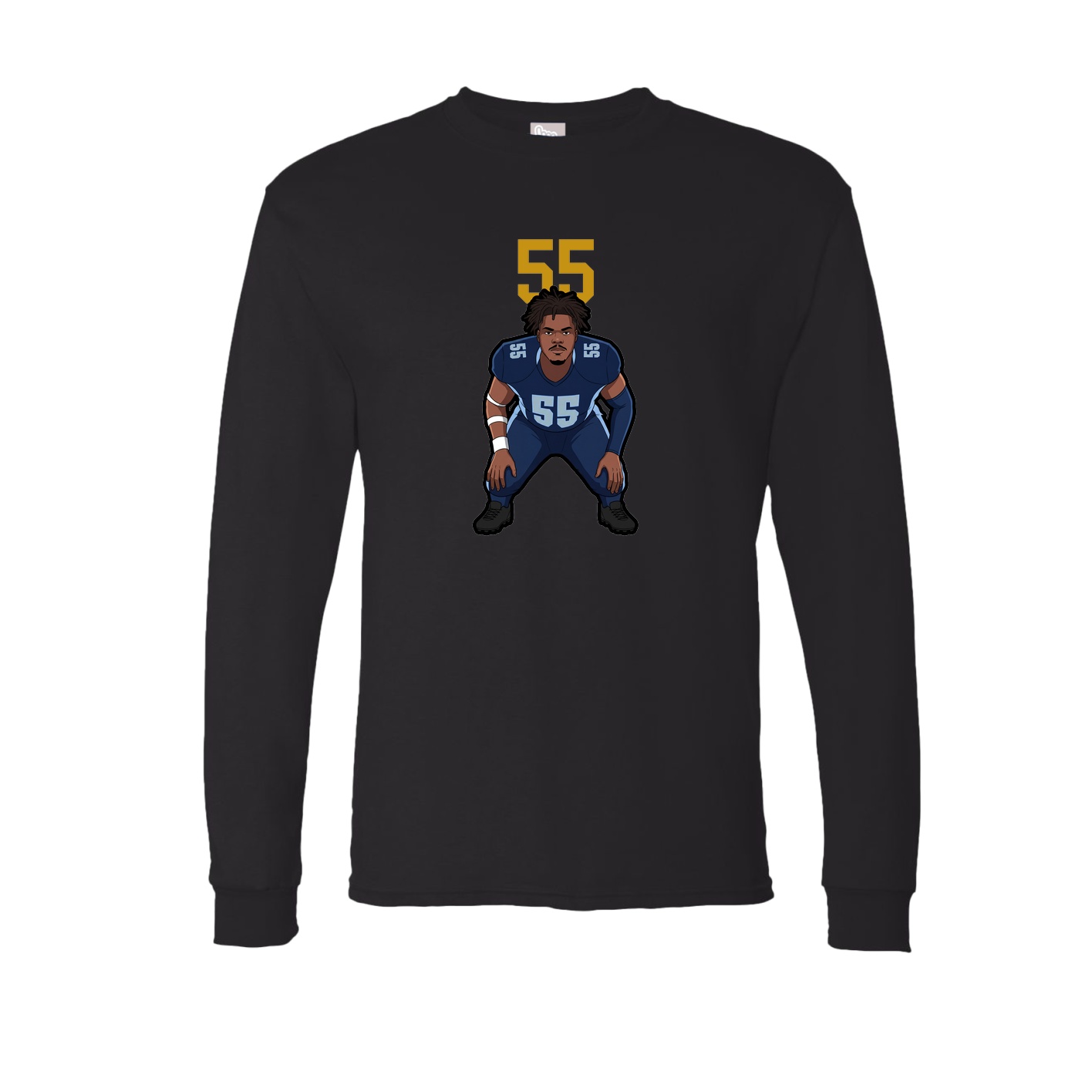 Long Sleeve Tee — Number Top in Black