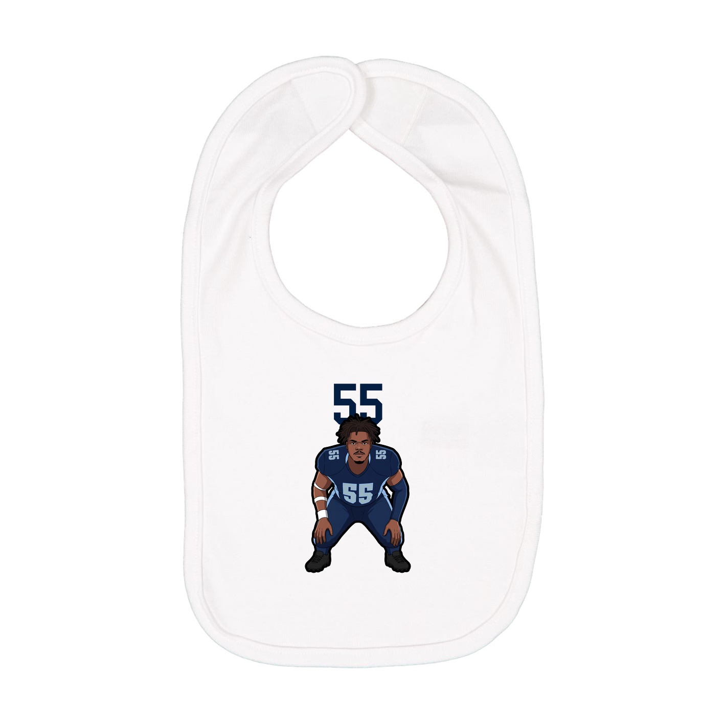 Infant Bib — Number Top in White