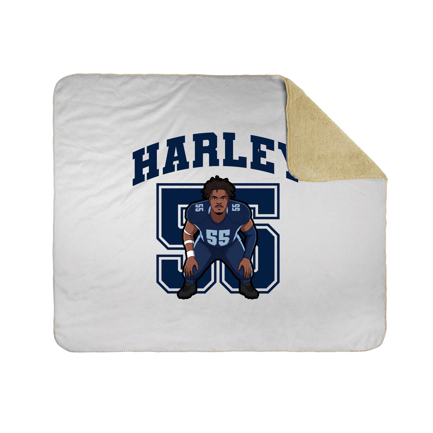 Throw Blanket — Number in White
