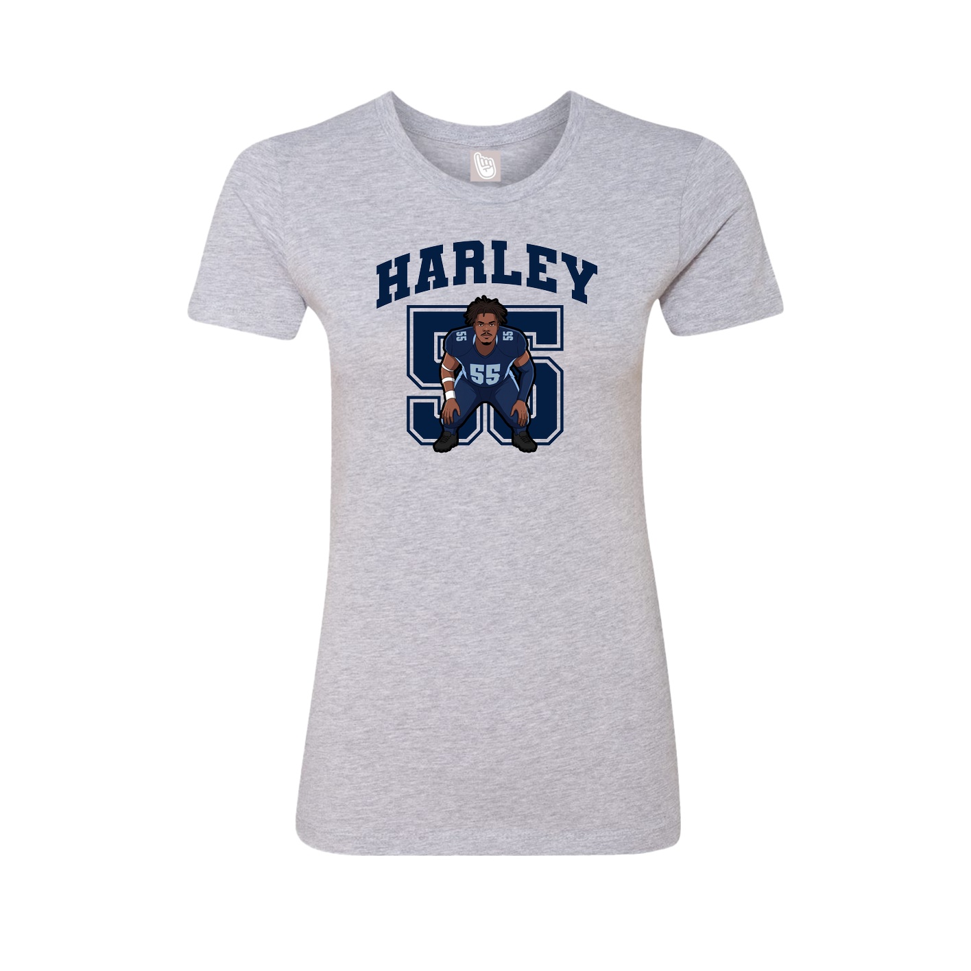 Fitted Women's Tee — Number in Grey