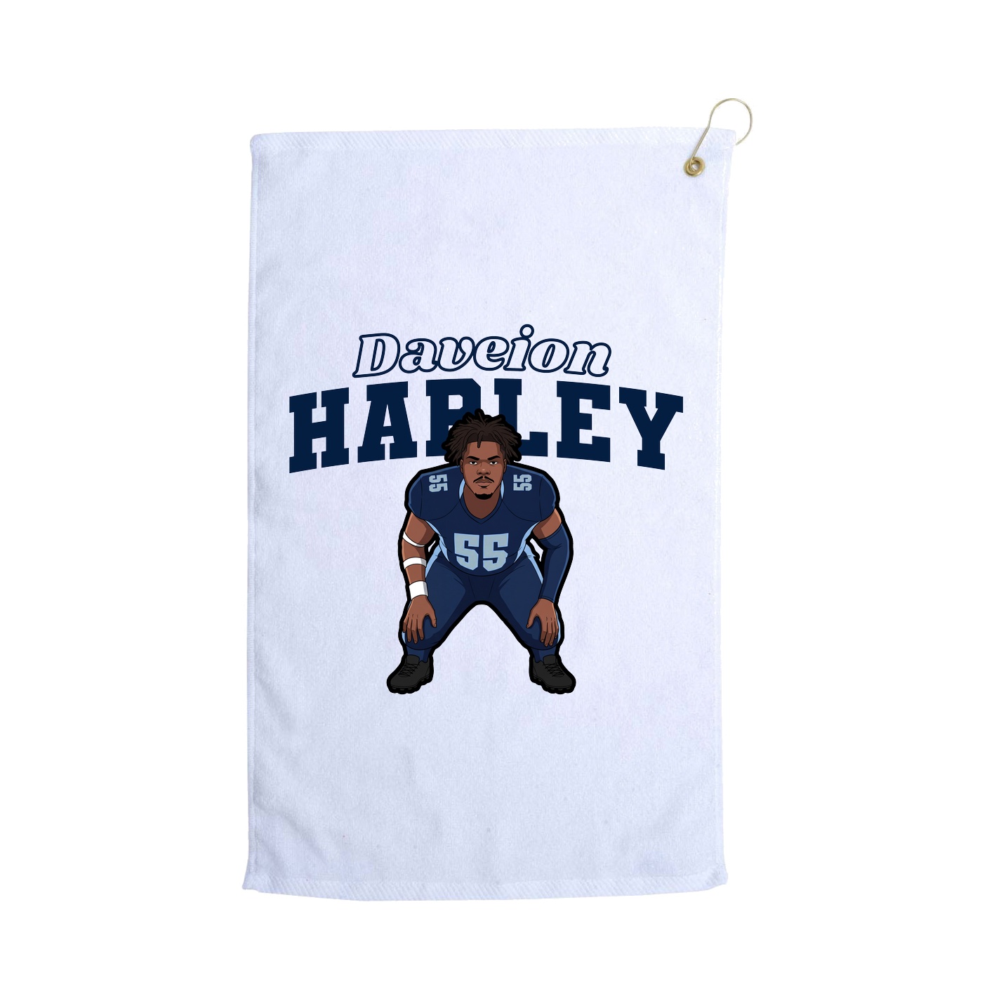 Golf Towel — Name Arch in White
