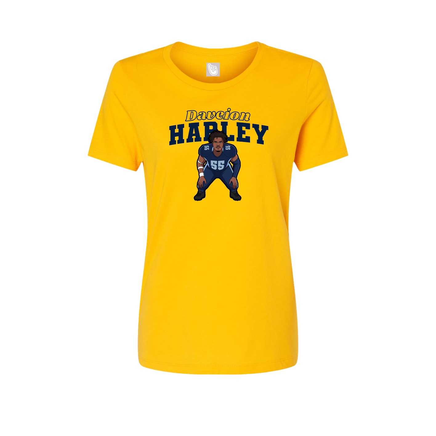 Fitted Women's Tee — Name Arch in Gold