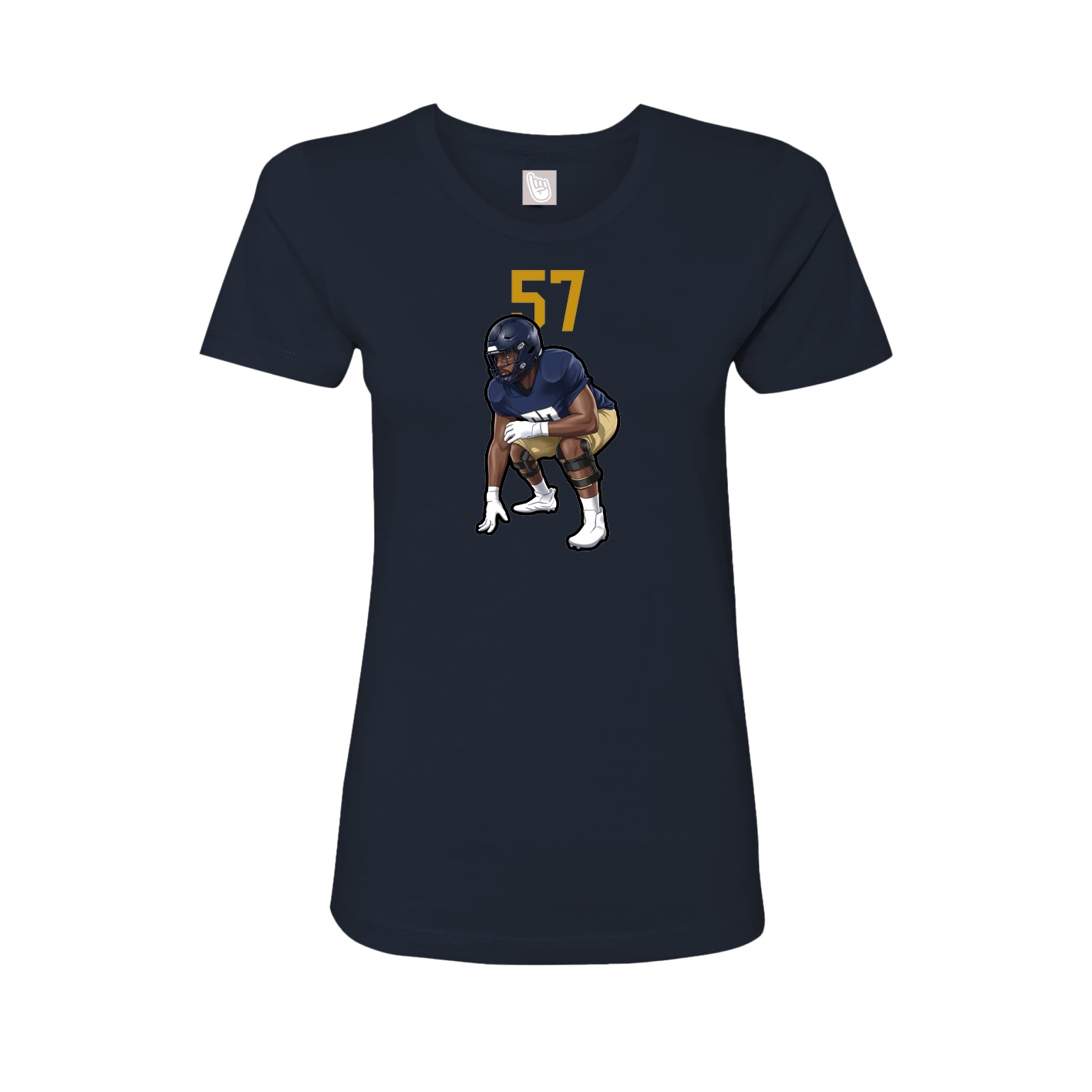 Fitted Women's Tee — Number Top in Navy