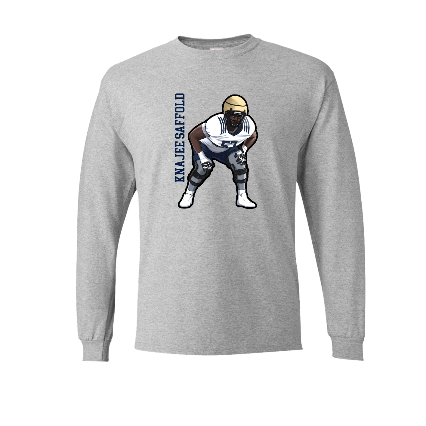 Long Sleeve Tee — Name Vertical in Grey