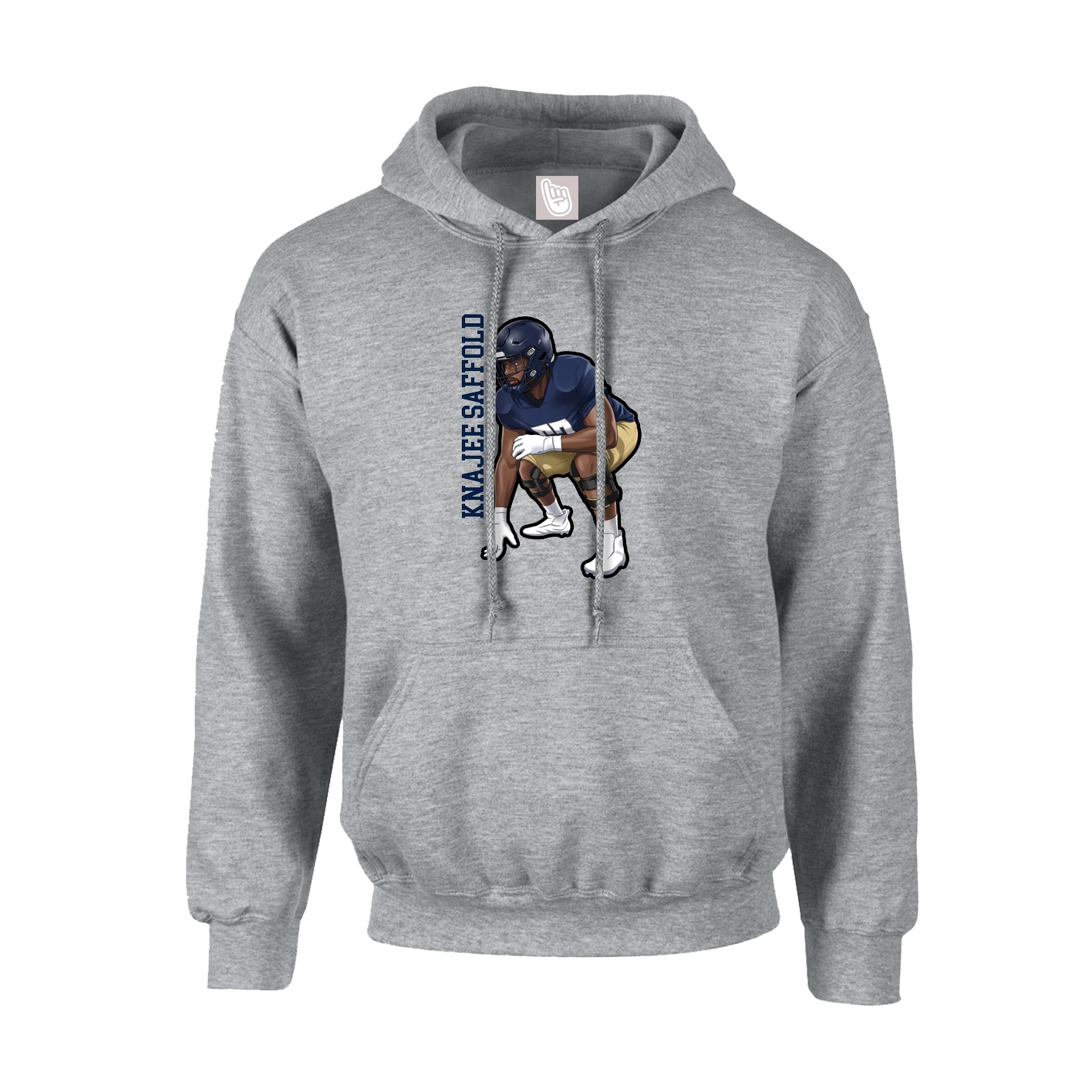 Youth Hoodie — Name Vertical in Grey