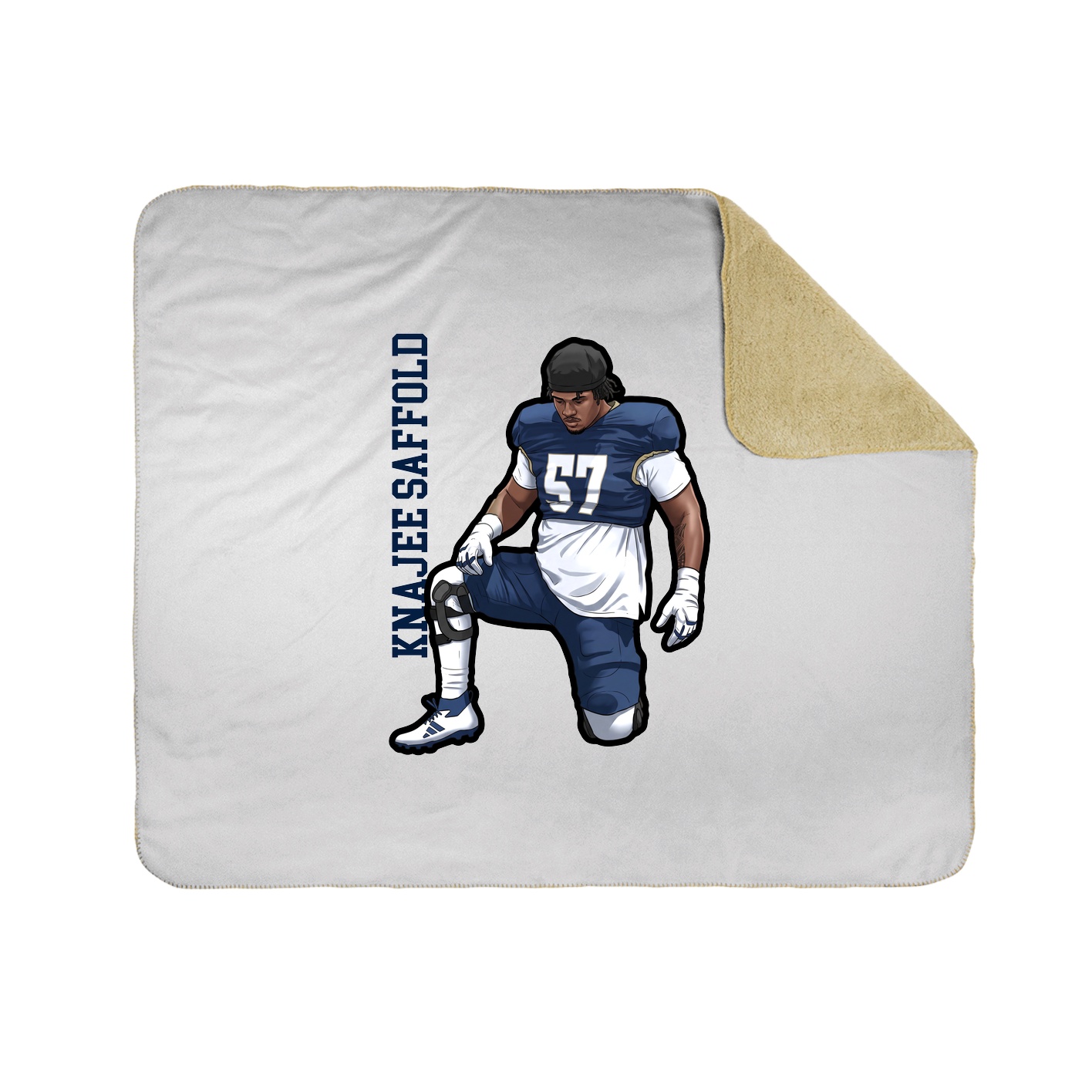 Throw Blanket — Name Vertical in White