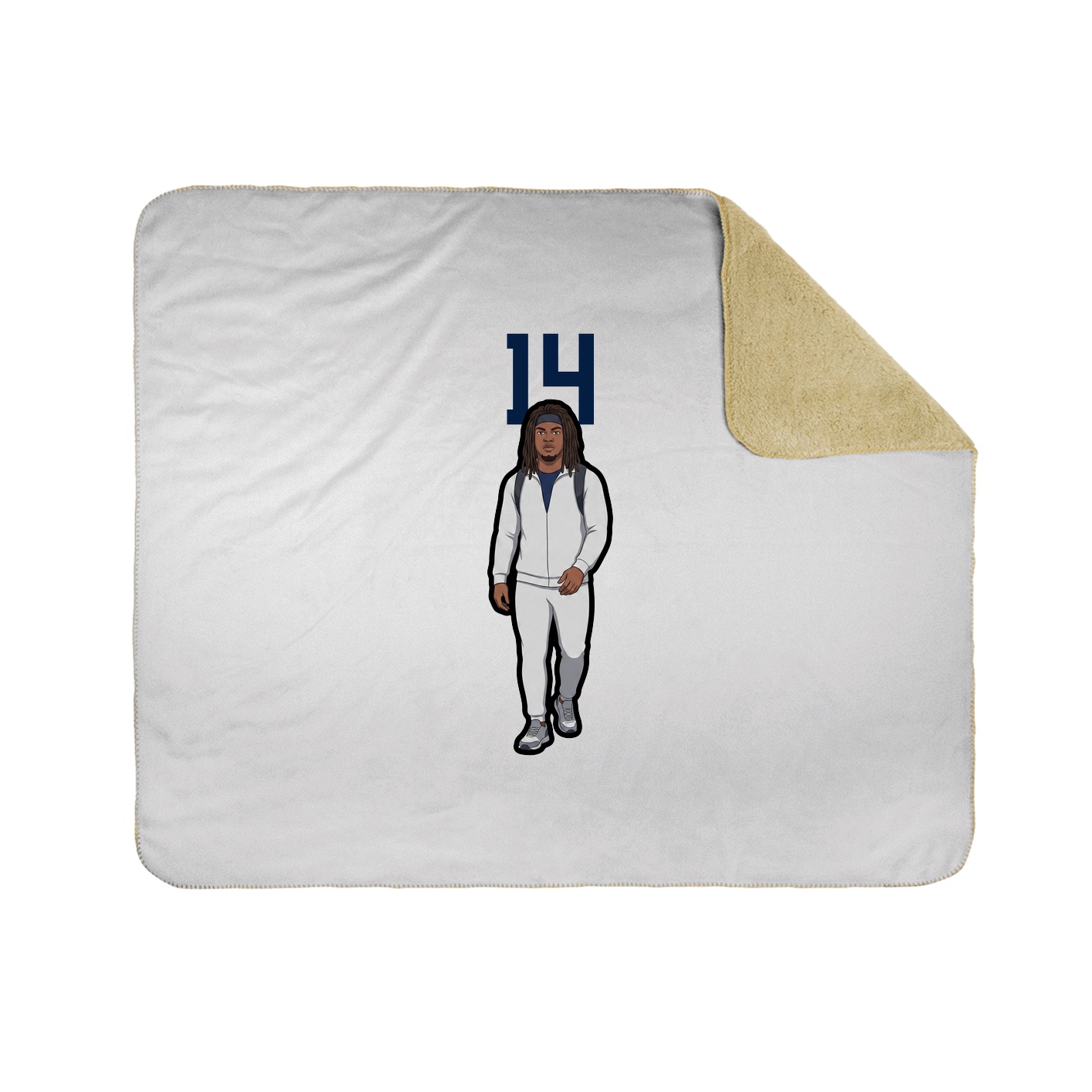 Throw Blanket — Number Top in White