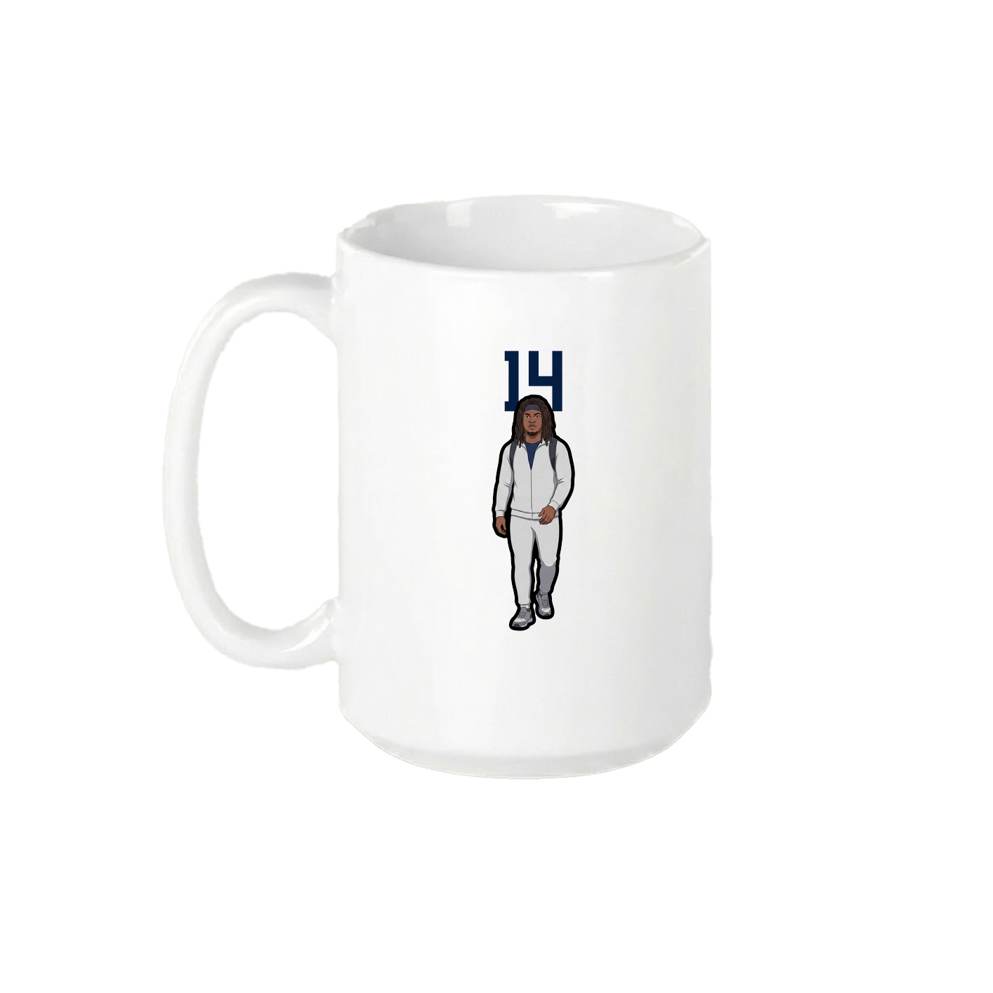 15oz Coffee Mug — Number Top in White