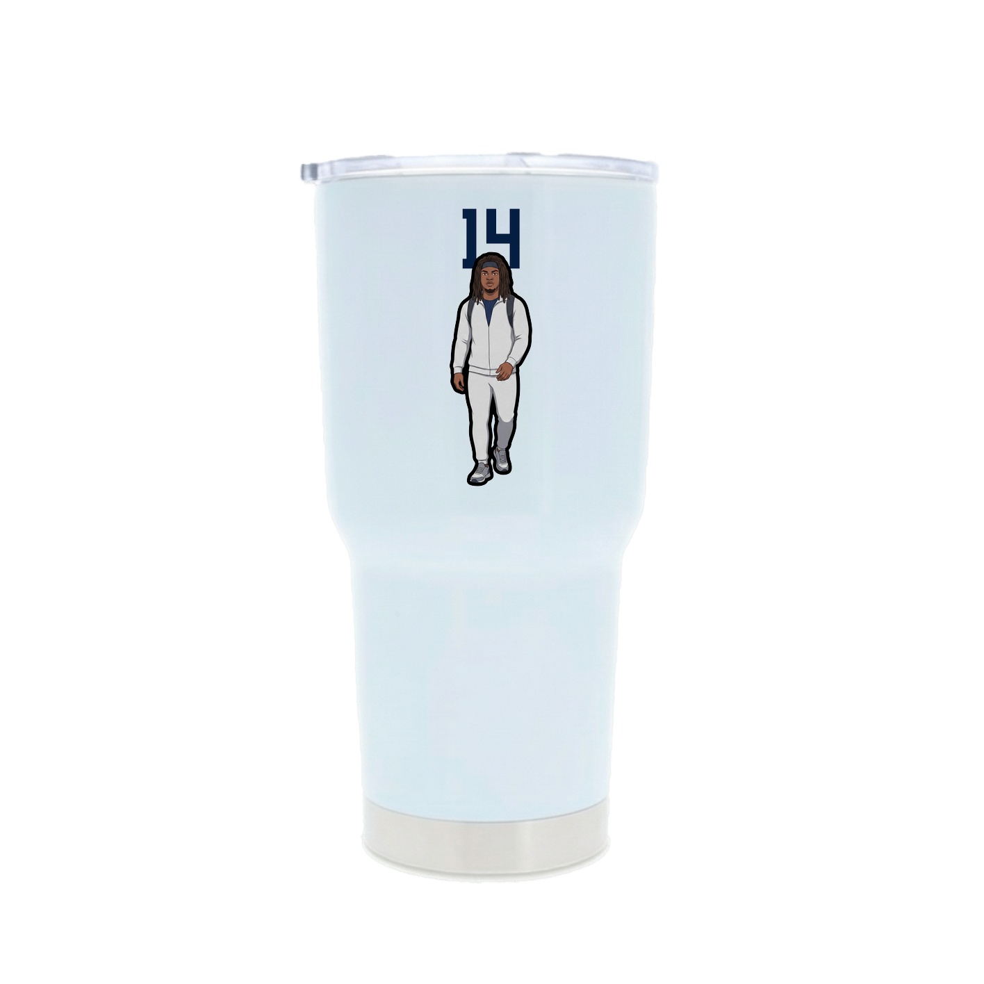 30oz Stainless Steel Tumbler — Number Top in White