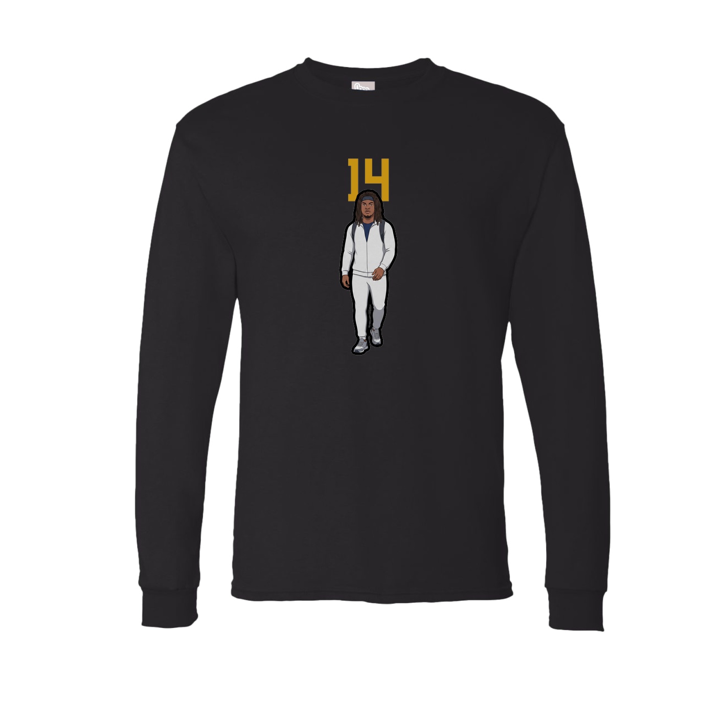 Long Sleeve Tee — Number Top in Black