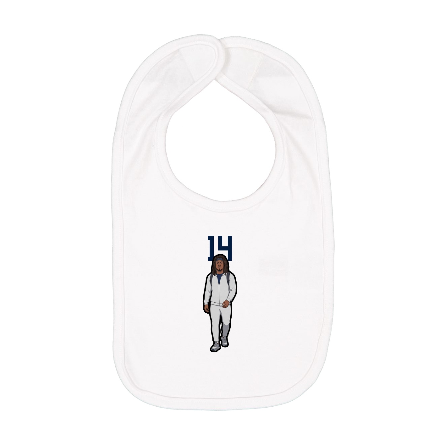 Infant Bib — Number Top in White