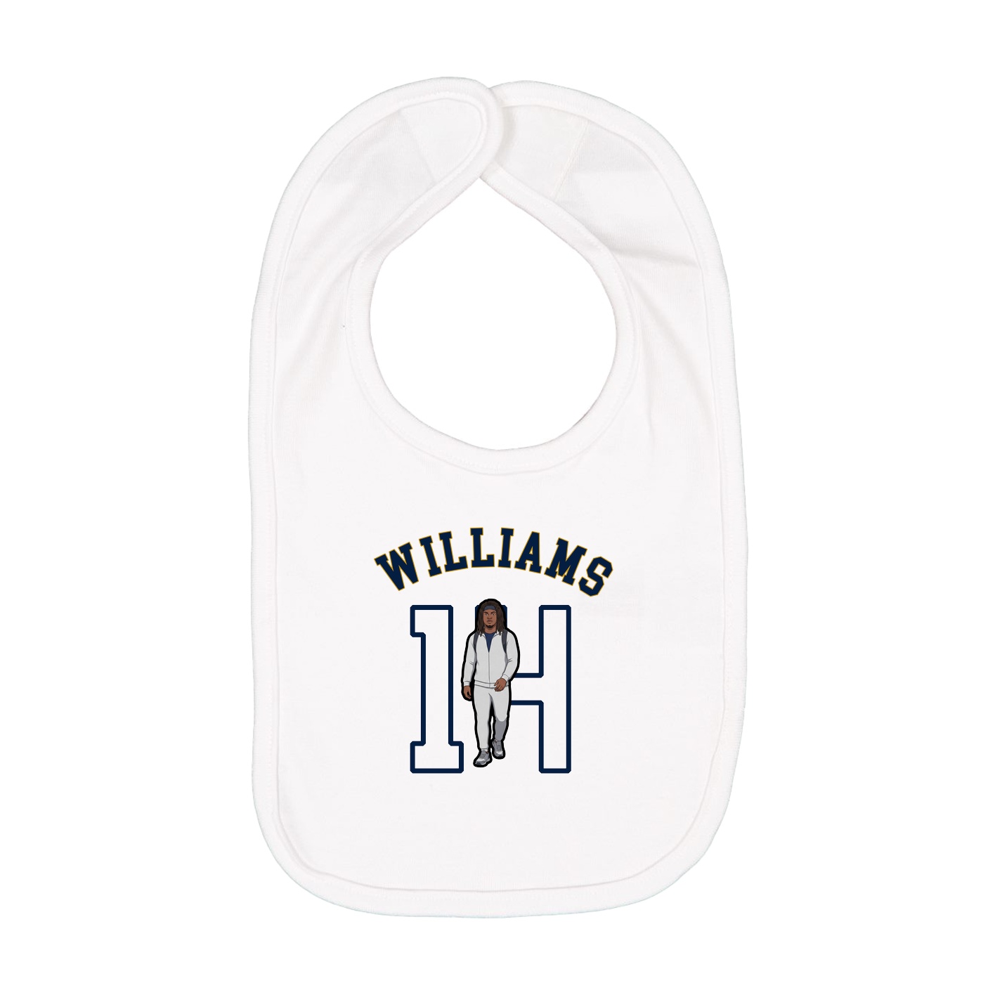 Infant Bib — Shirsey Arch in White
