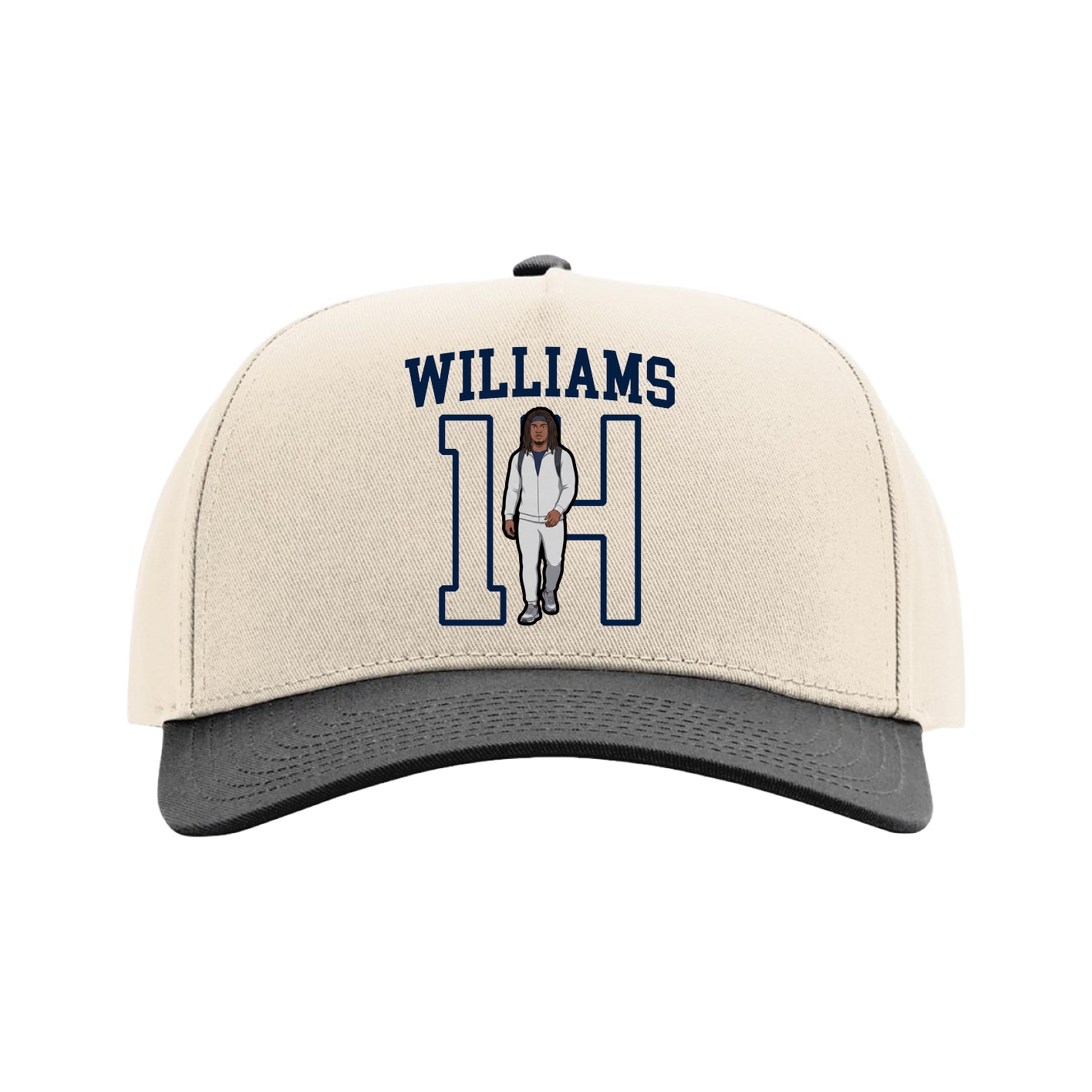 Full Fabric Five-Panel Champ Cap — Shirsey in Cream/Black