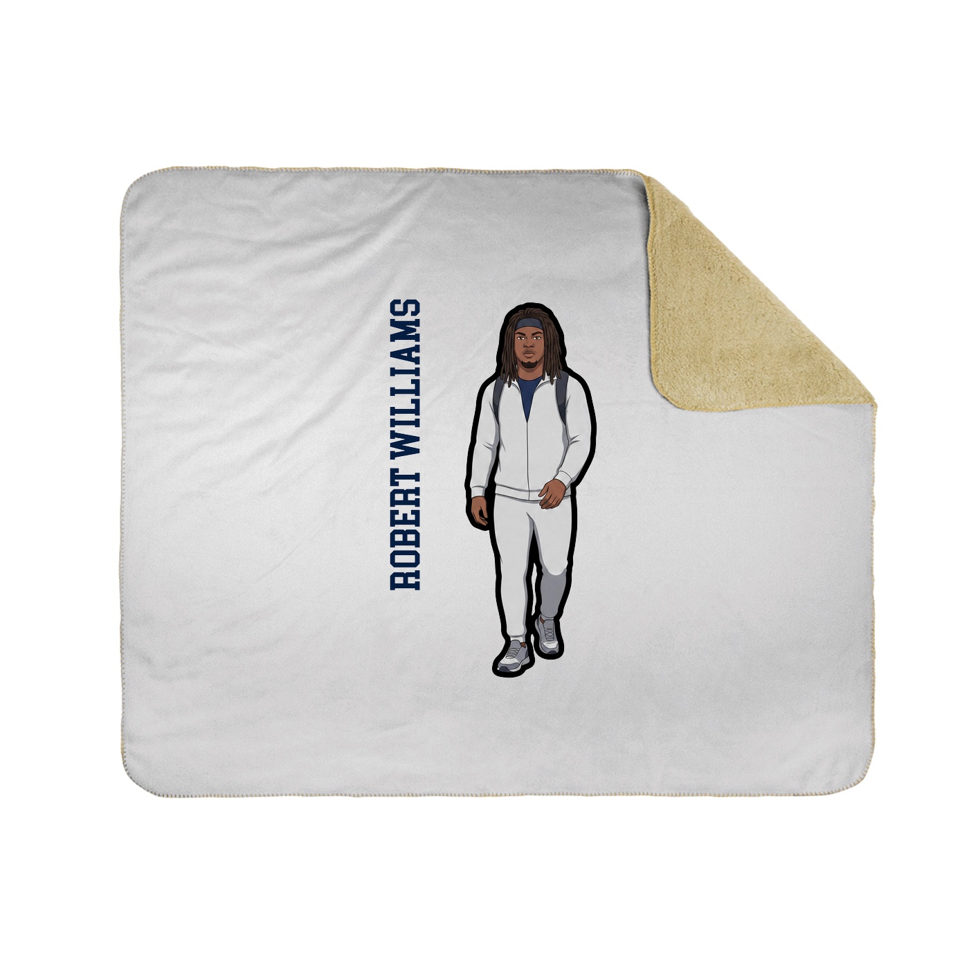 Throw Blanket — Name Vertical in White