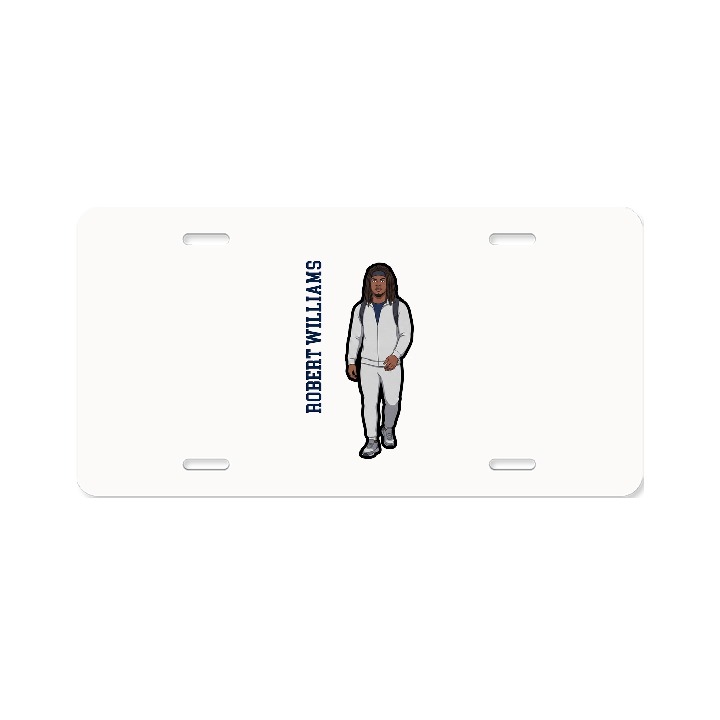 License Plate — Name Vertical in Classic