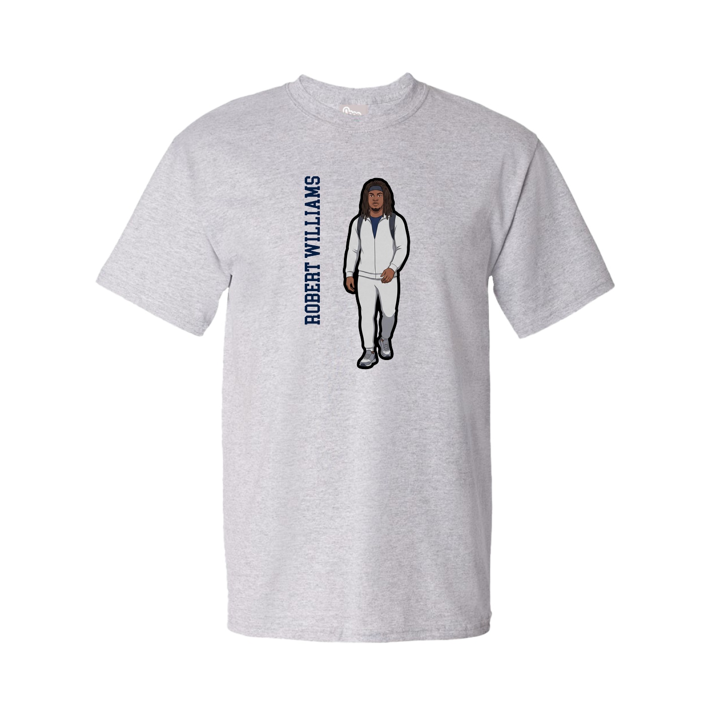 Tee — Name Vertical in Grey