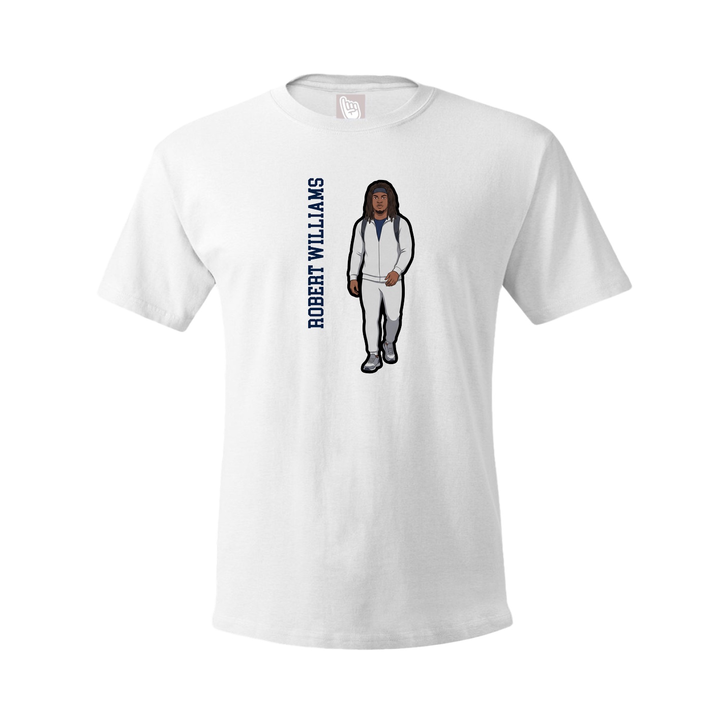 Youth Tee — Name Vertical in White
