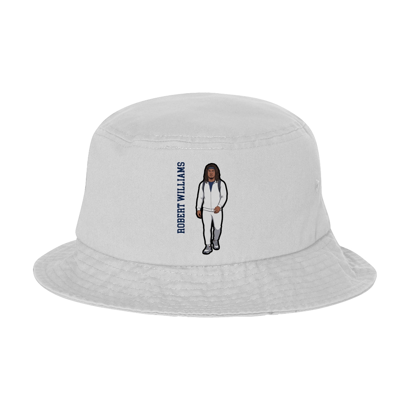 Bucket Cap — Name Vertical in White