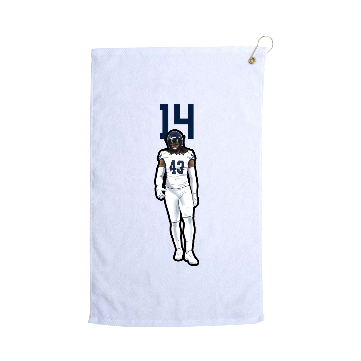 Golf Towel — Number Top in White