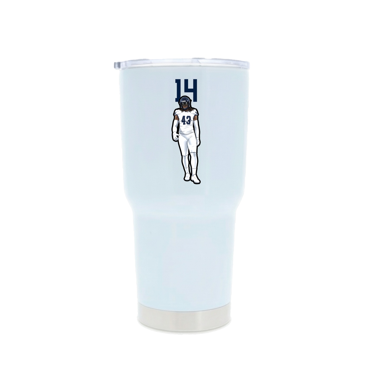 30oz Stainless Steel Tumbler — Number Top in White
