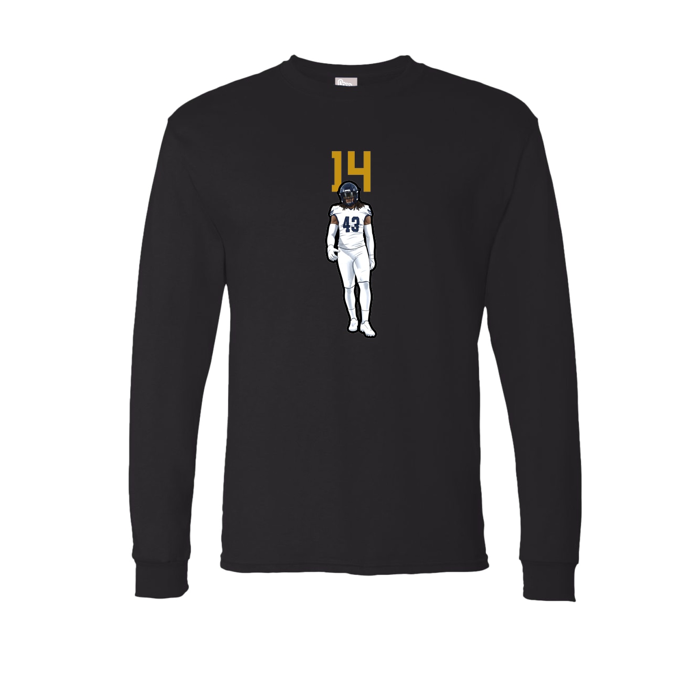 Long Sleeve Tee — Number Top in Black