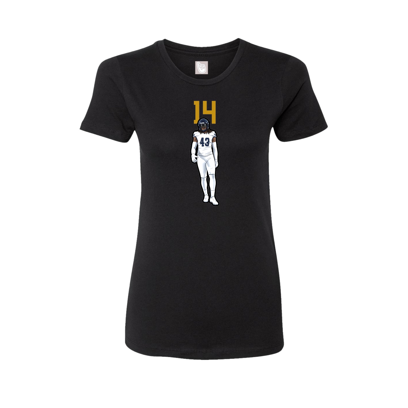 Fitted Women's Tee — Number Top in Black