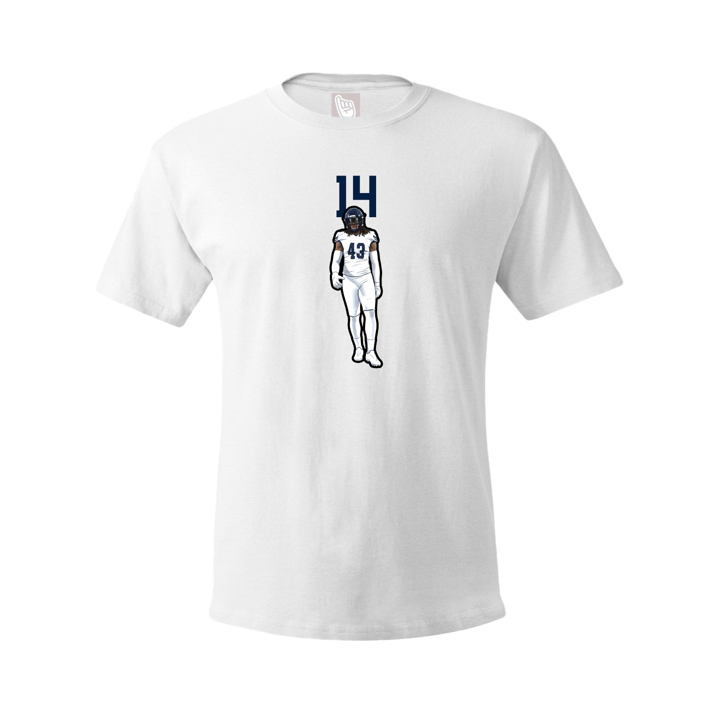 Youth Tee — Number Top in White