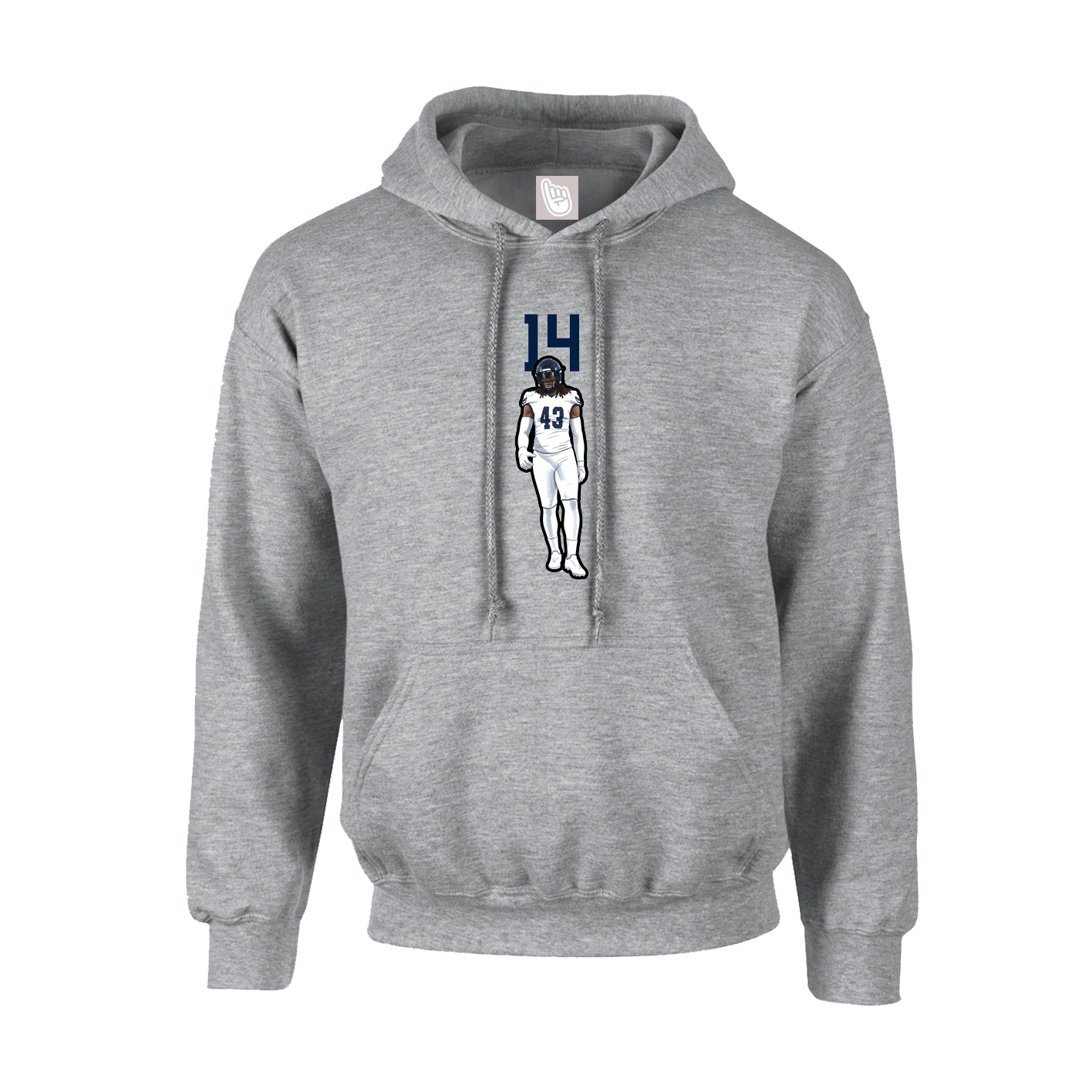 Hoodie — Number Top in Grey
