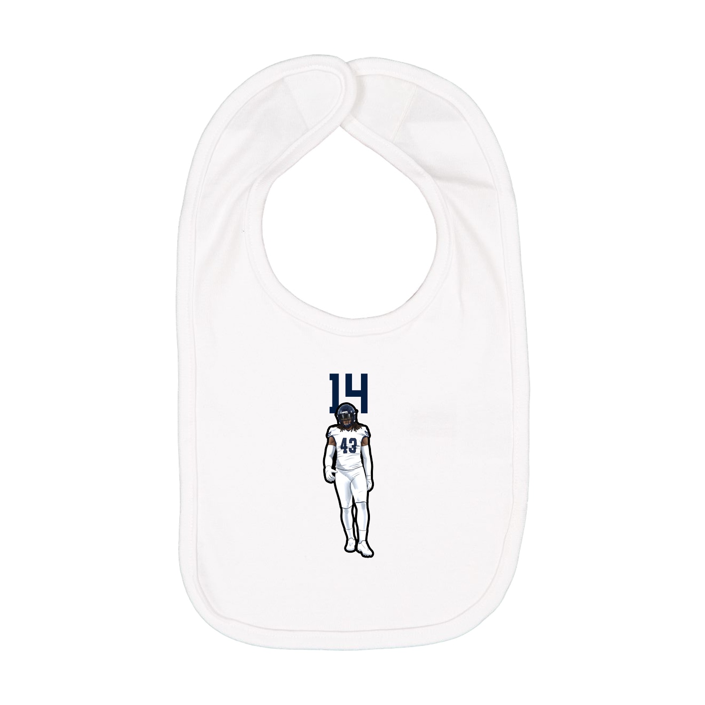 Infant Bib — Number Top in White