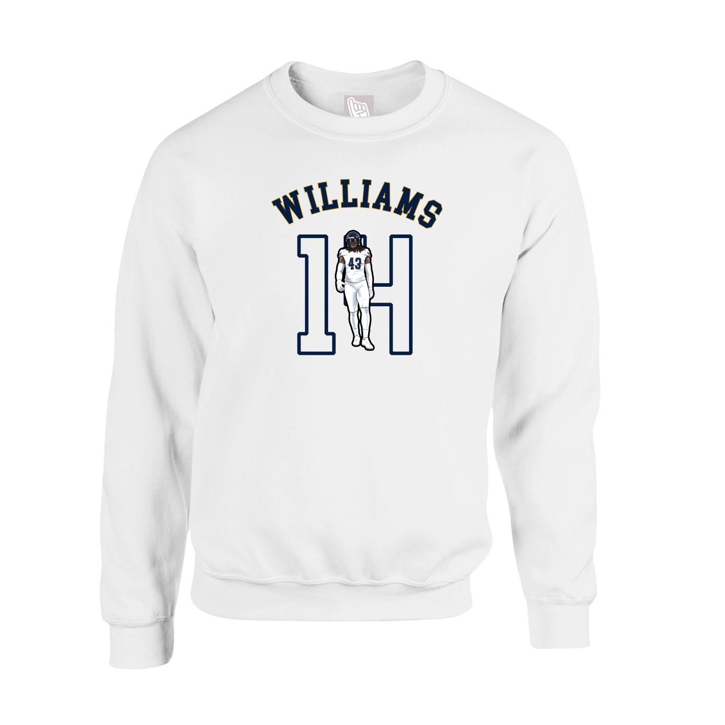 Fleece Crew — Shirsey Arch in White