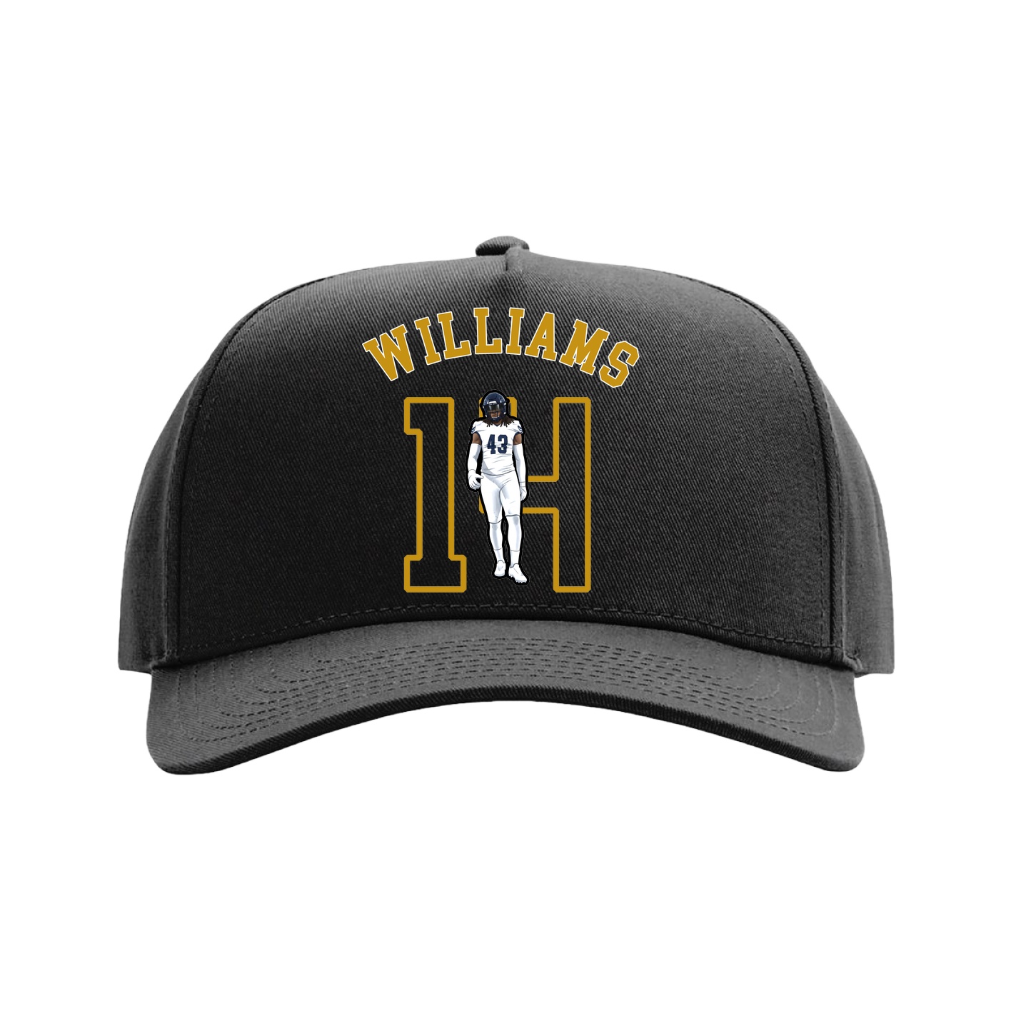 Full Fabric Five-Panel Champ Cap — Shirsey Arch in Black