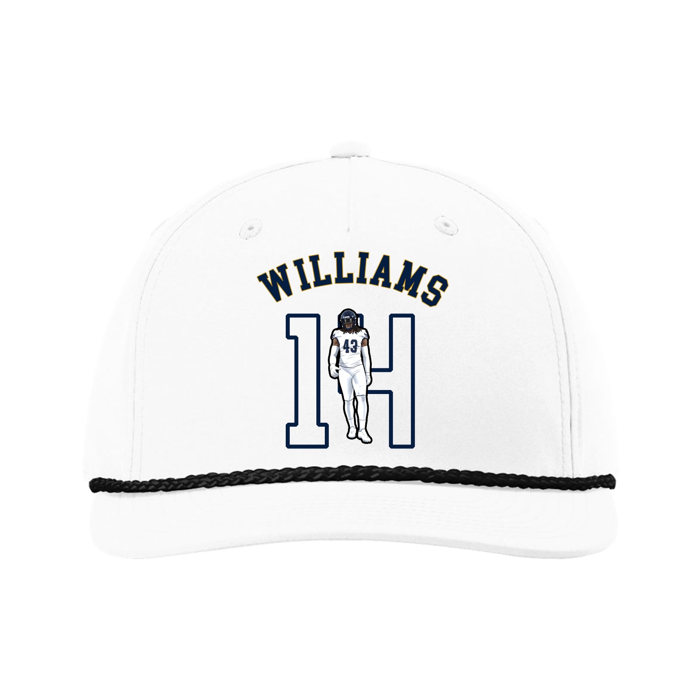 Five-Panel Classic Rope Cap — Shirsey Arch in White
