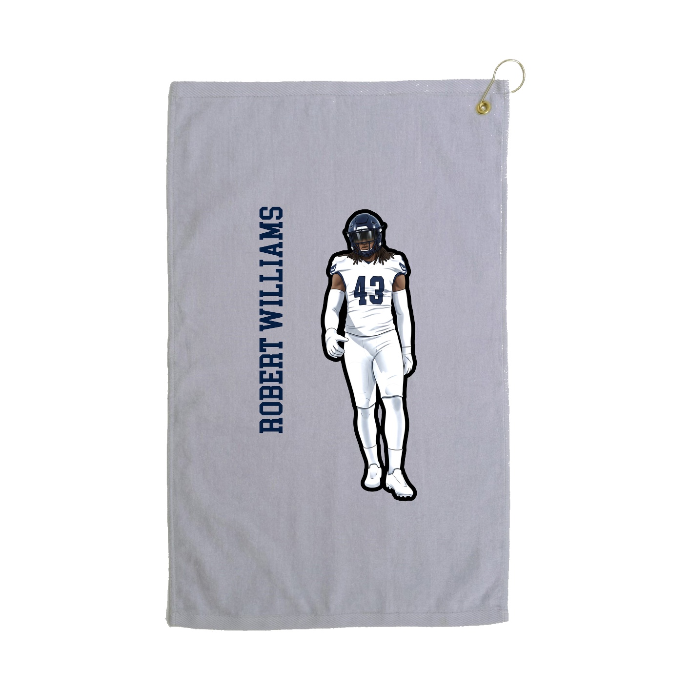 Golf Towel — Name Vertical in Grey
