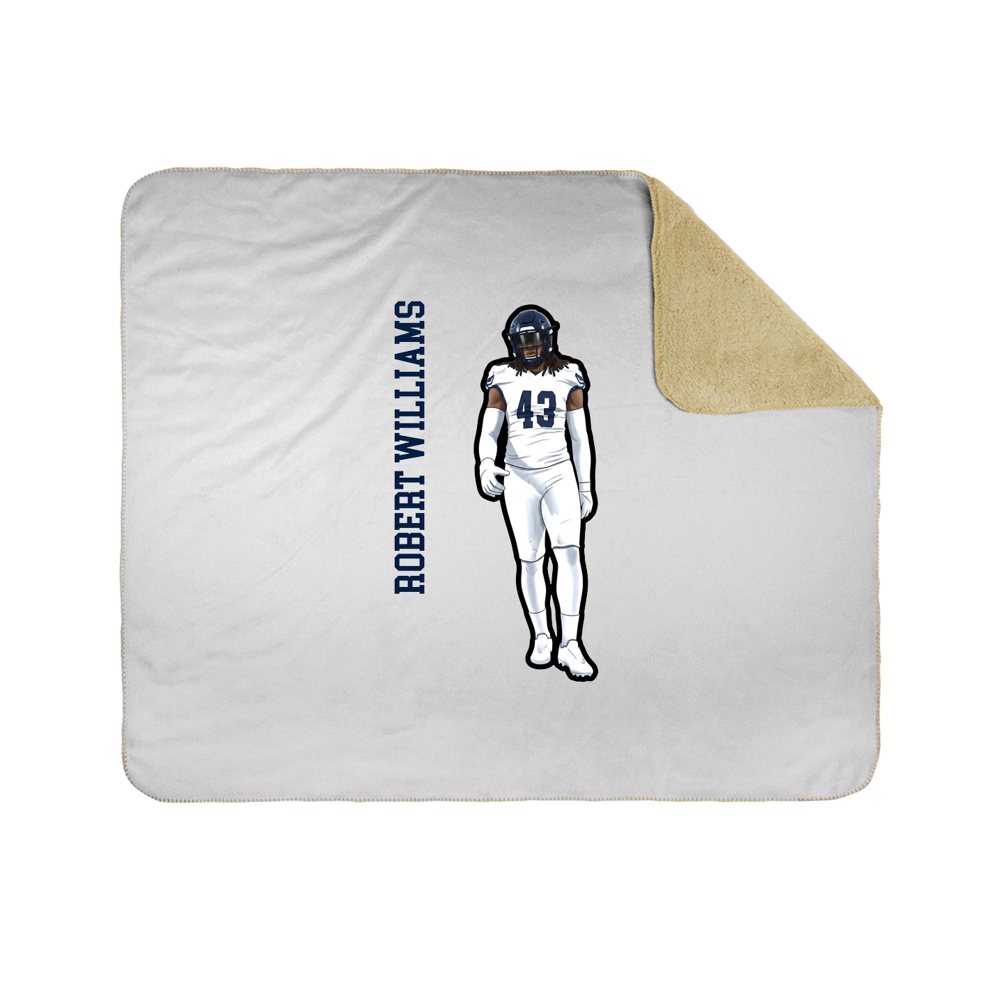 Throw Blanket — Name Vertical in White