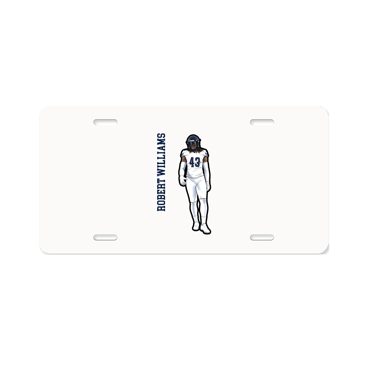 License Plate — Name Vertical in Classic