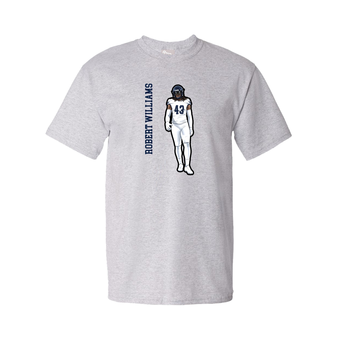 Youth Tee — Name Vertical in Grey