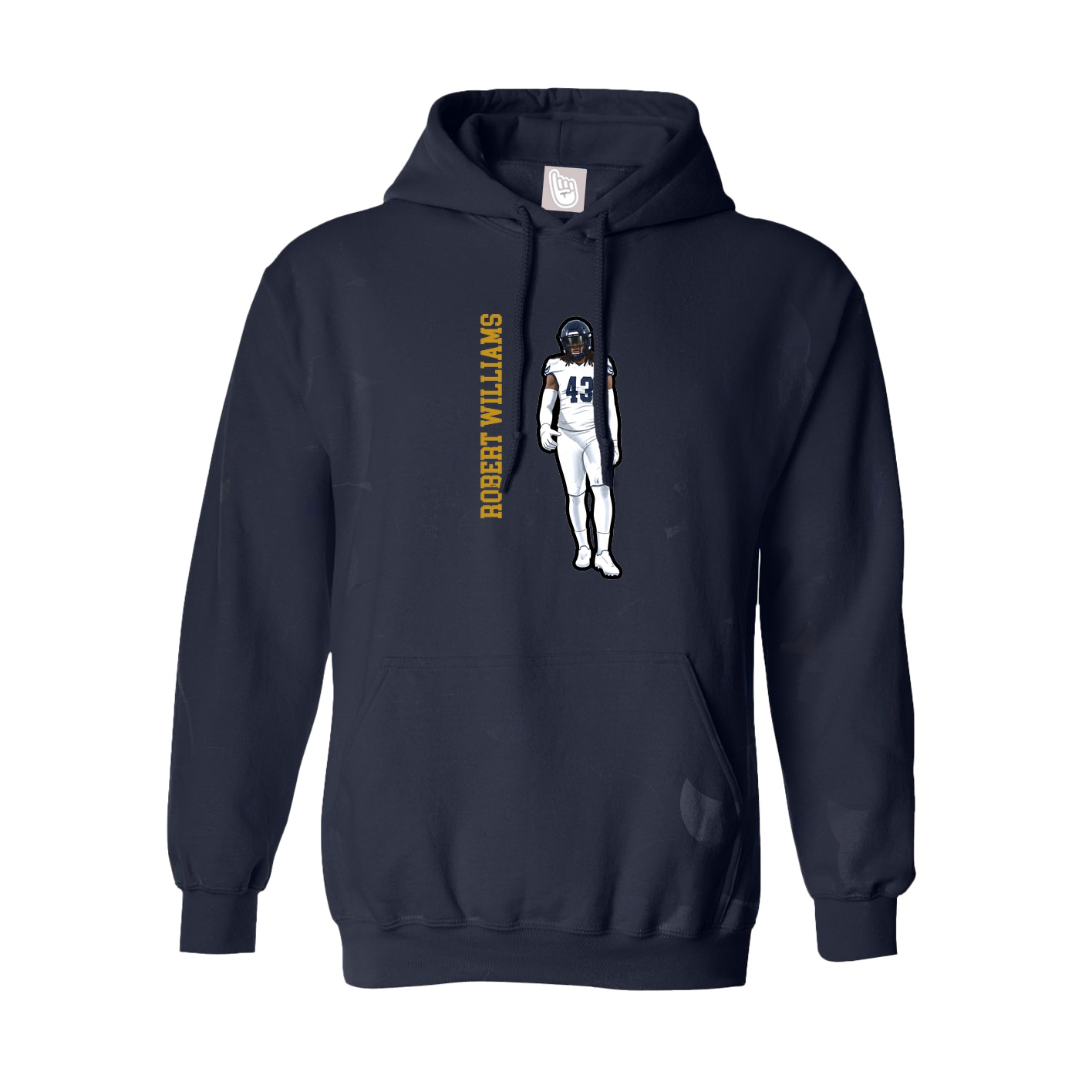 Youth Hoodie — Name Vertical in Navy
