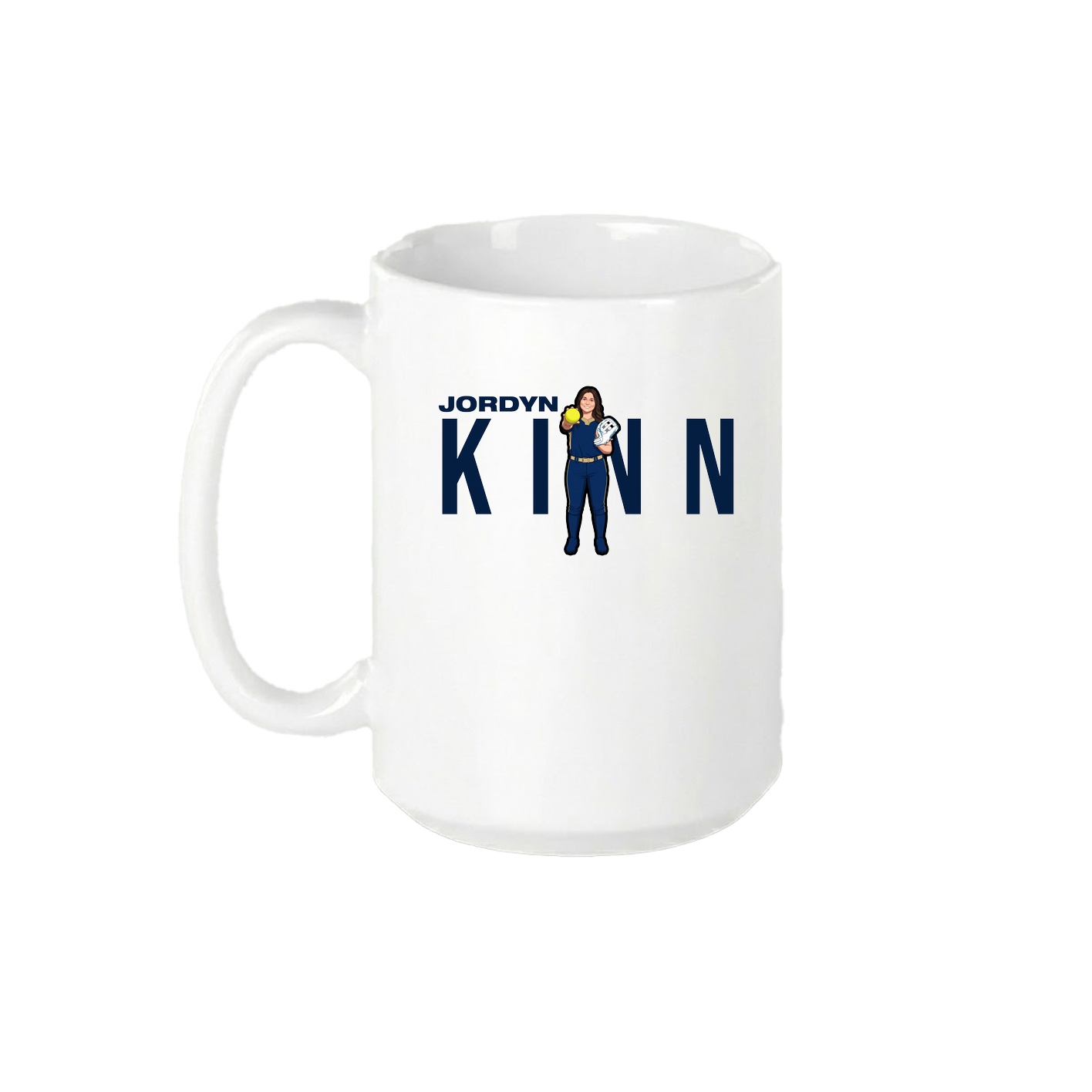 15oz Coffee Mug — Player Name in White
